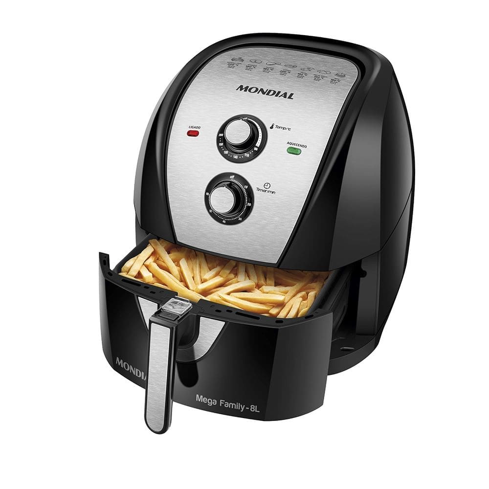Fritadeira Elétrica Air Fryer Mondial AFN-80-BI 8L Prata - 127V
