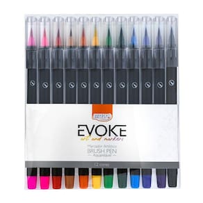 Caneta Brush Pen Lettering 12 Cores (Marcador Artístico) BRW