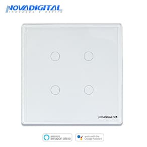 Interruptor smart 4x4 WiFi 4 botões Touch Alexa Google - BRANCO