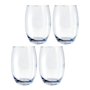 Conjunto 4 Copos Vidro Bellagio 450ml Grande Transparente