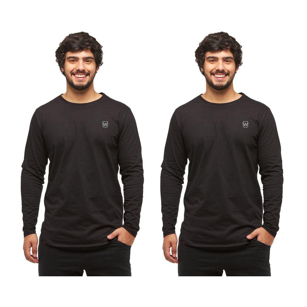 Kit Com 02 Camisetas Longline Masculina Wooks Oversized Manga Comprida Wc2