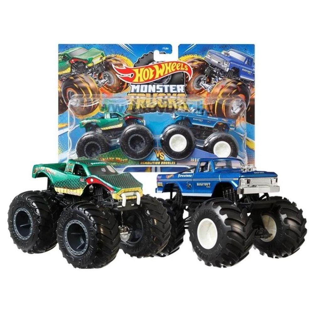 Carrinho HOT Wheels Monster TRUCK Snake Bite X BIG Foot Mattel FYJ64