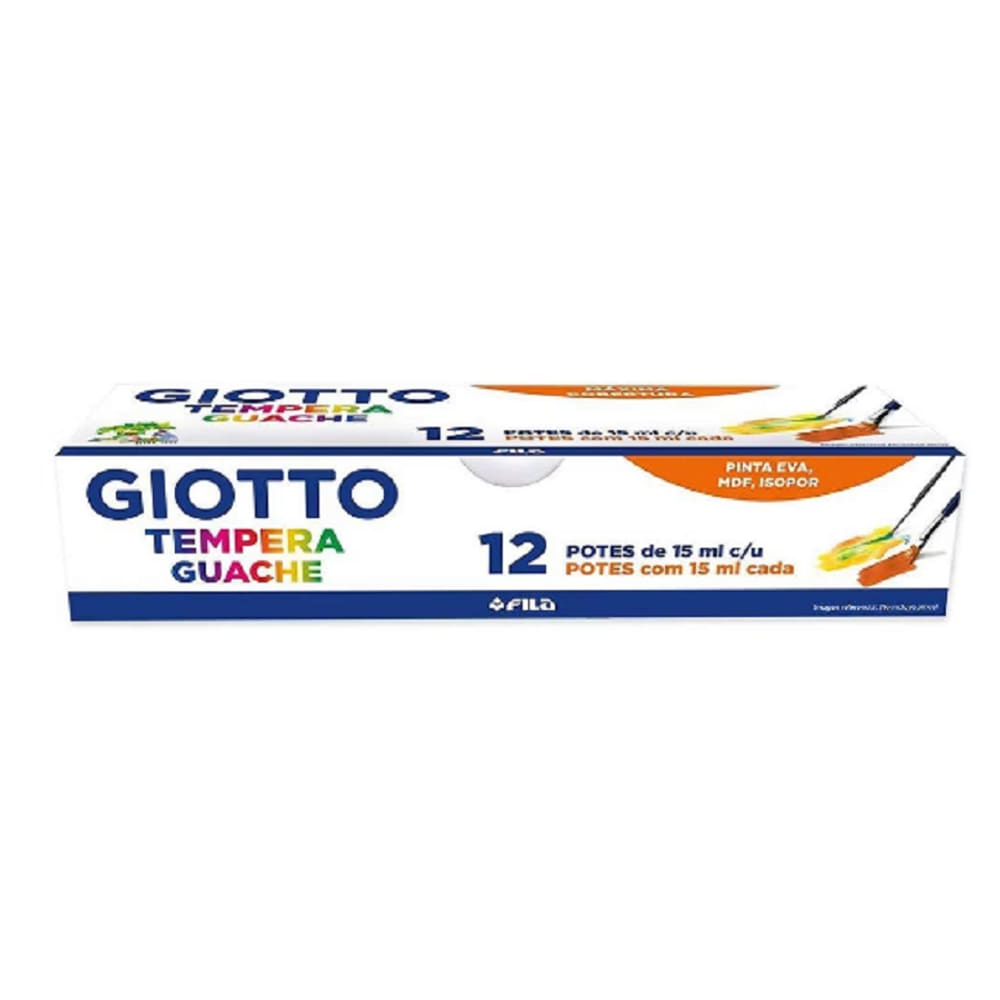 GIOTTO Tempera Guache Tinta Guache em Pote de 15ml 12 Cores