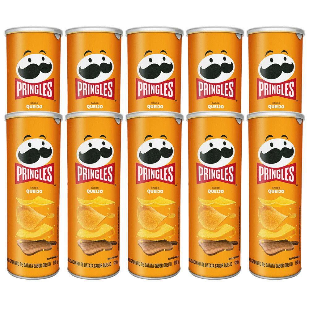 Kit Com 10 Pringles Queijo - 120g Cada