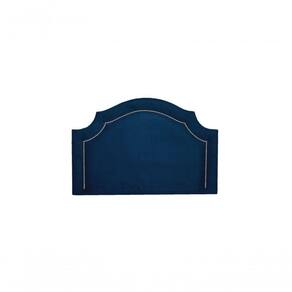 Cabeceira Solteiro Luxo 90X60 Azul Tachas Prata