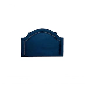 Cabeceira Solteiro Luxo 90X60 Azul Tachas Fumê