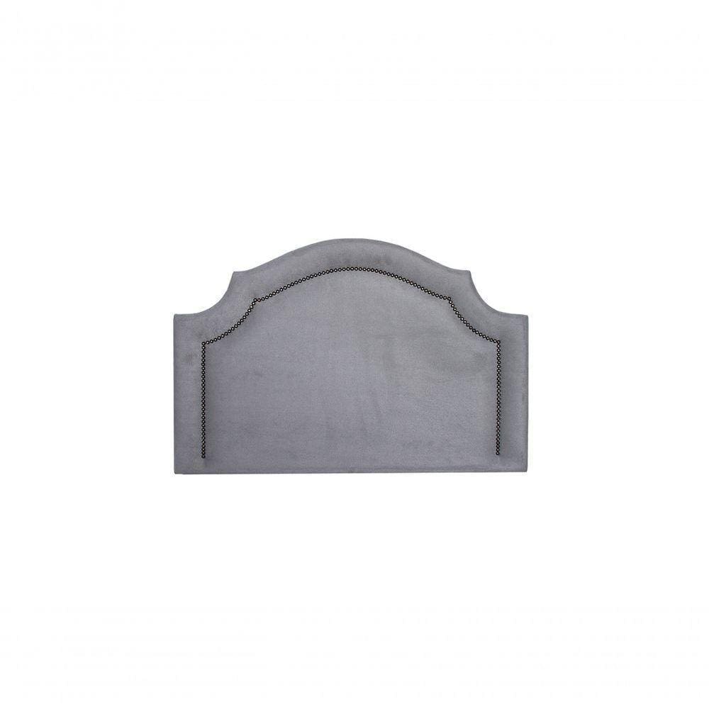 Cabeceira Solteiro Luxo 90X60 Cinza Tachas Fumê