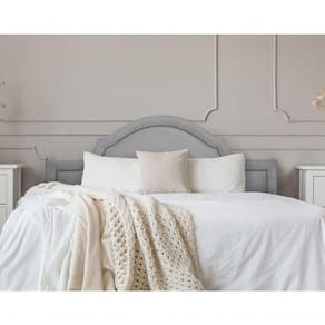 Cabeceira King Provençal Luxo 193X60 Suede Cinza Tachas Fumê
