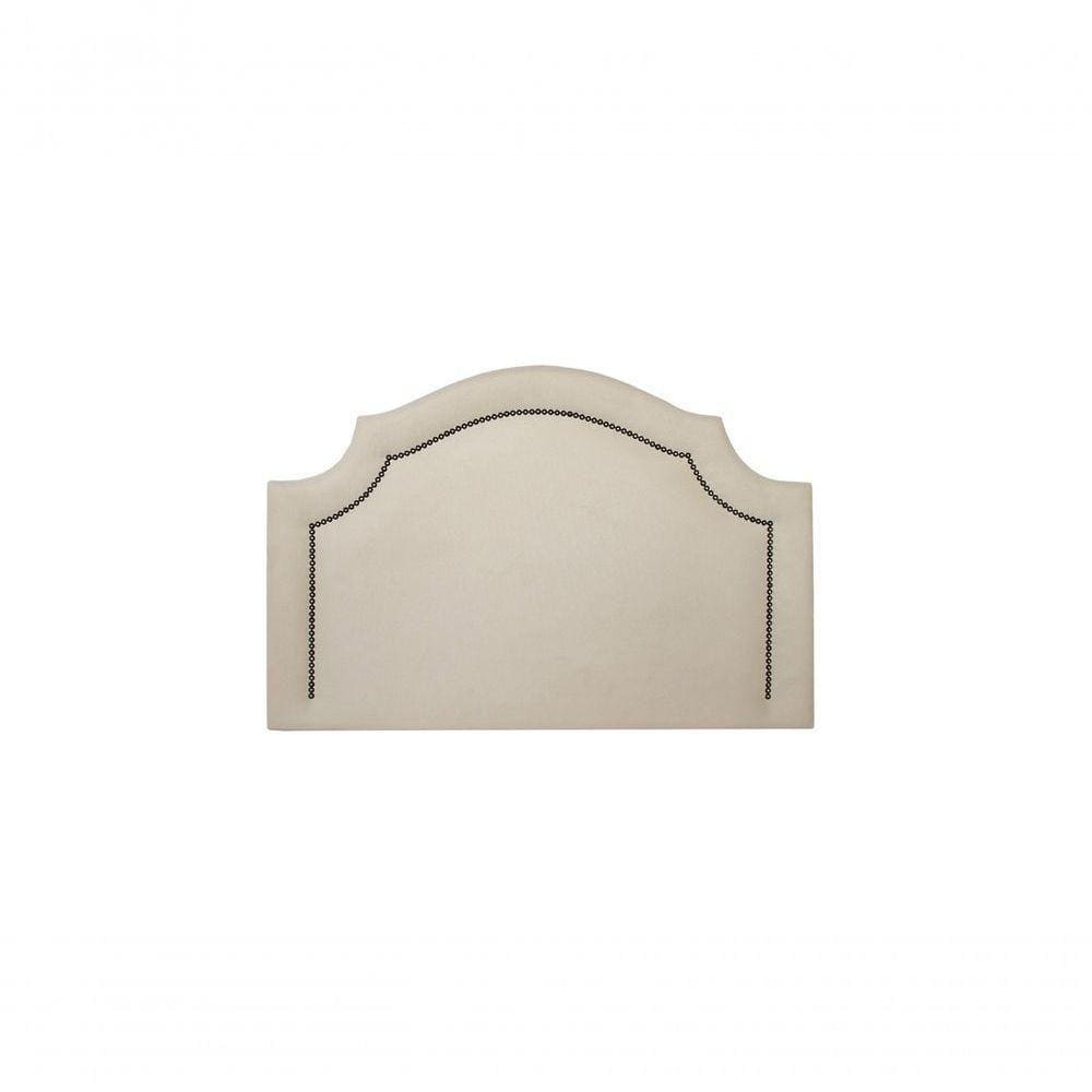 Cabeceira Solteiro Luxo 90X60 Off White Tachas Fumê