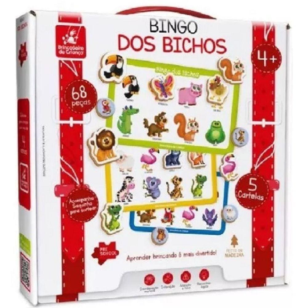 Jogo Bingo dos Bichos Brincadeira de Criança 2136