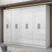 Guarda Roupa Casal 8 Portas 4 Gavetas Paris Espresso Móveis Branco Espresso Móveis