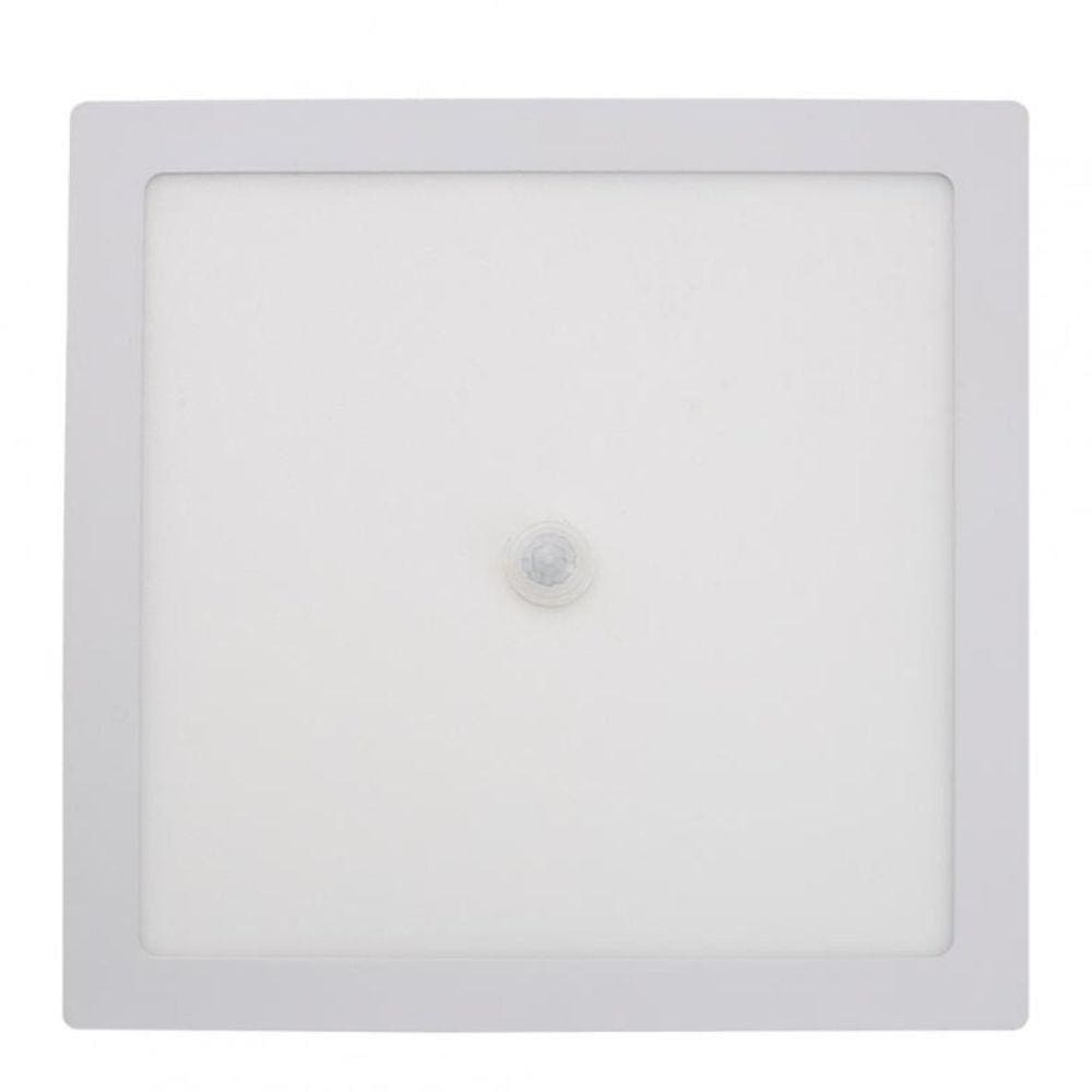 Painel Motion Sensor de Embutir Slim LED Quadrado 24W Bivolt RLMS22246BC Bronzearte Branco
