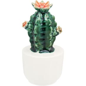 KAKTUS ADORNO 16x8x8cm CERÂMICA VERDE CACTO