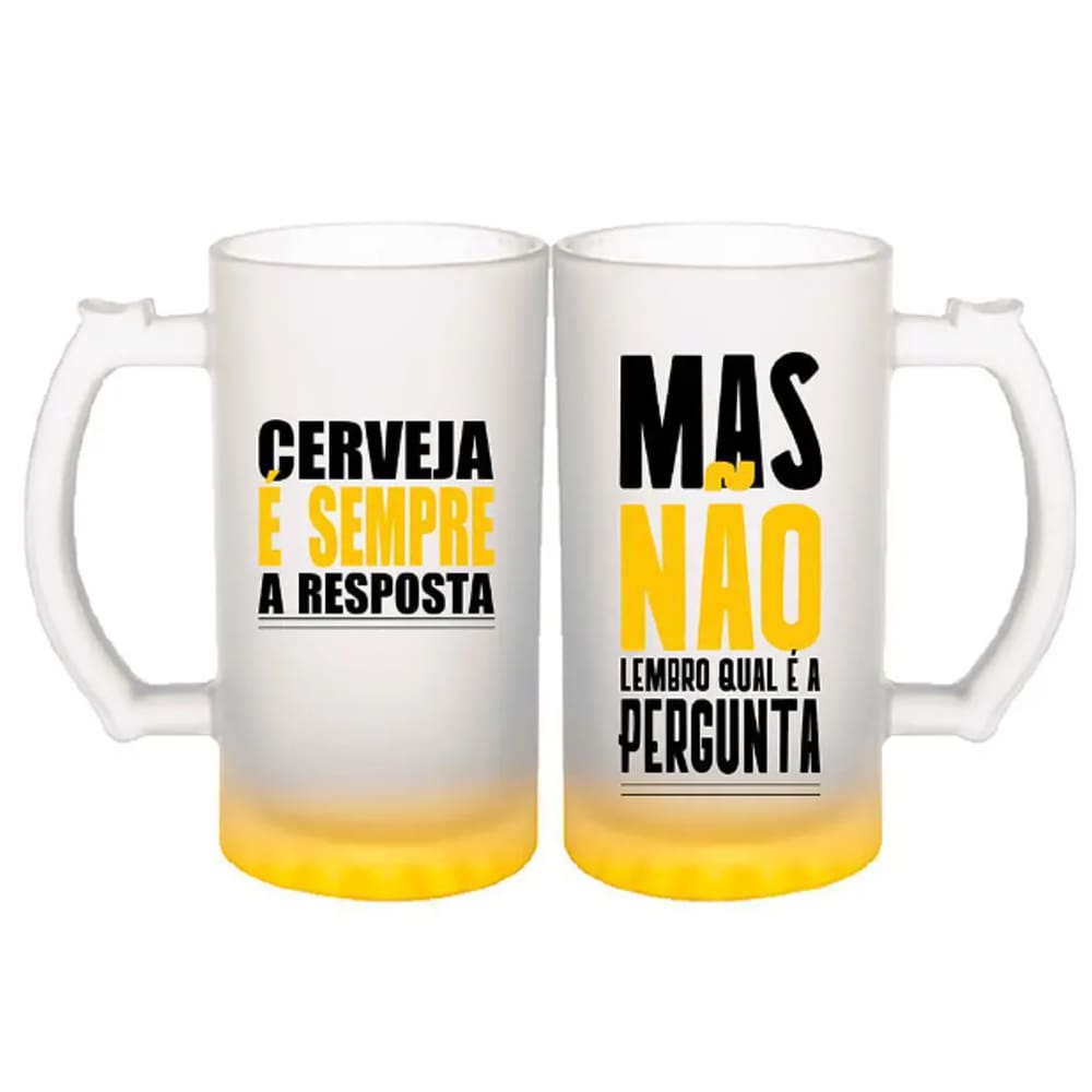 Kit 2 Caneca Lema Cerveja Chopp Vidro Fosco 450ml C/ Caixa