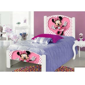 Cama Infantil Solteiro Minie Colchão Branco