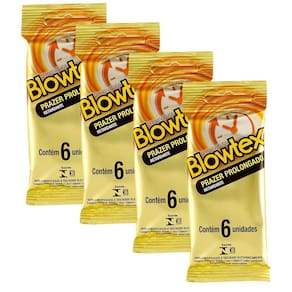 Kit 4 Pacotes Preservativo Blowtex Retardante C/ 6 Unidades Cada