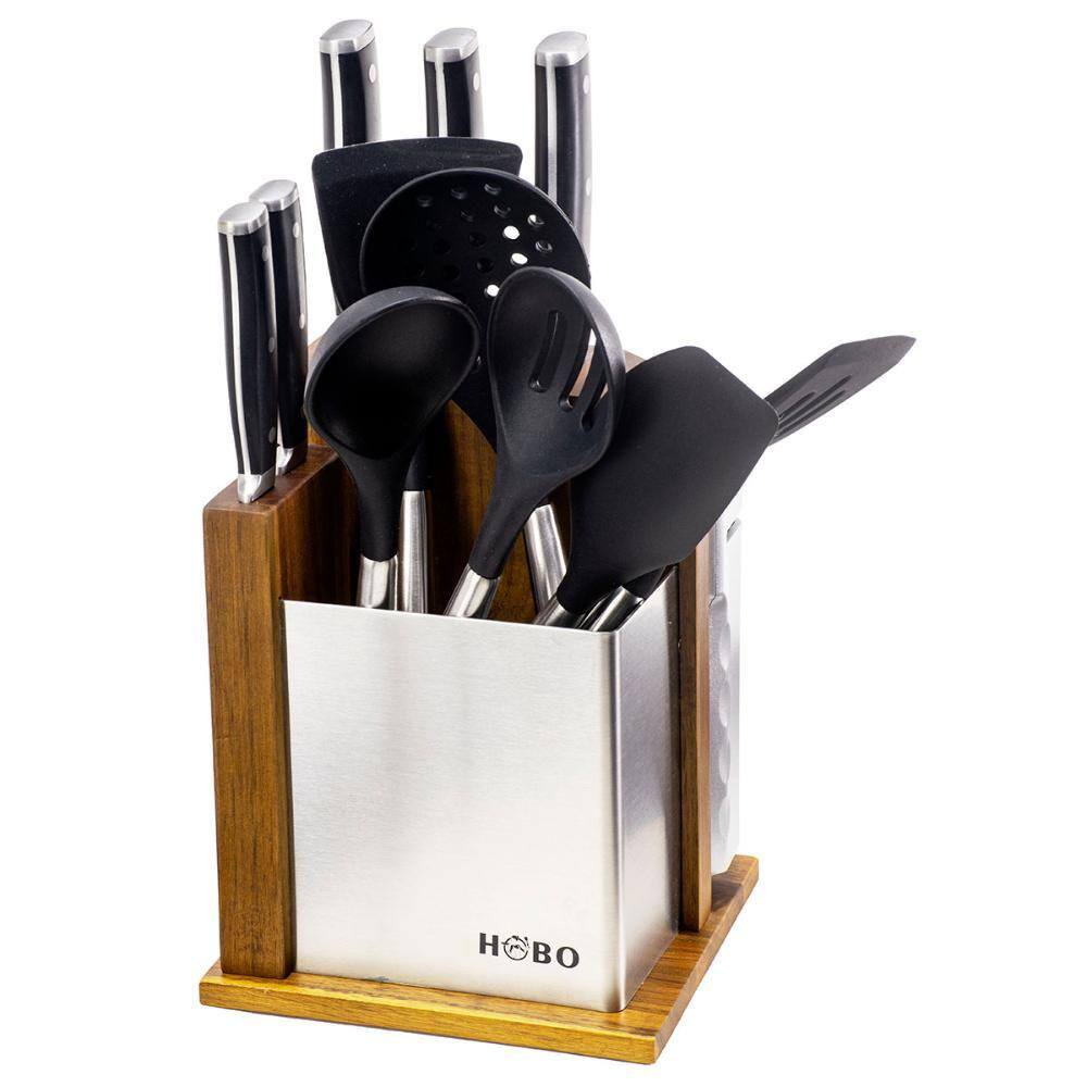 Conjunto 12 Peças Facas e Utensílios com Base Organizador