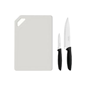 Jogo De Facas Para Carnes E Legumes 3 Peças Tramontina Plenus Cabo Preto
