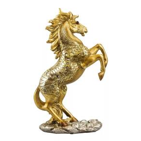 Cavalo Dourado Empinando 33.5cm - Resina Animais