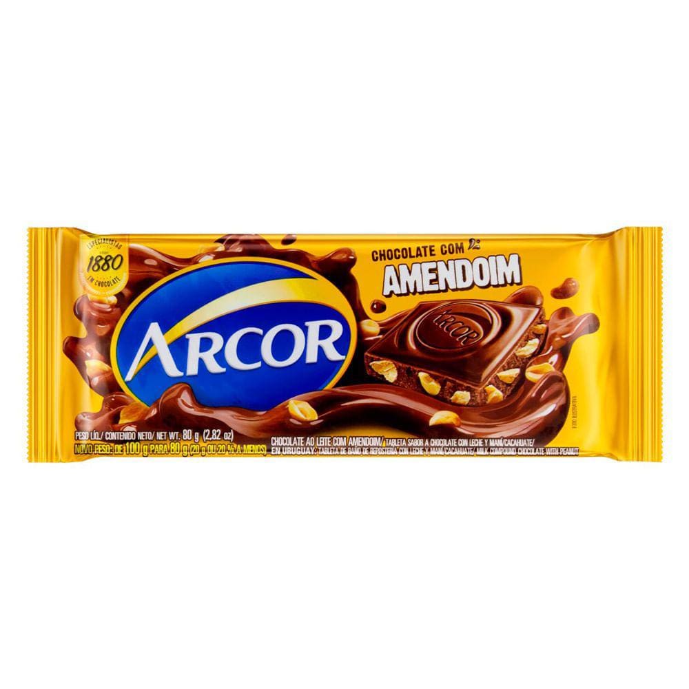 Chocolate com Amendoim Arcor 80g