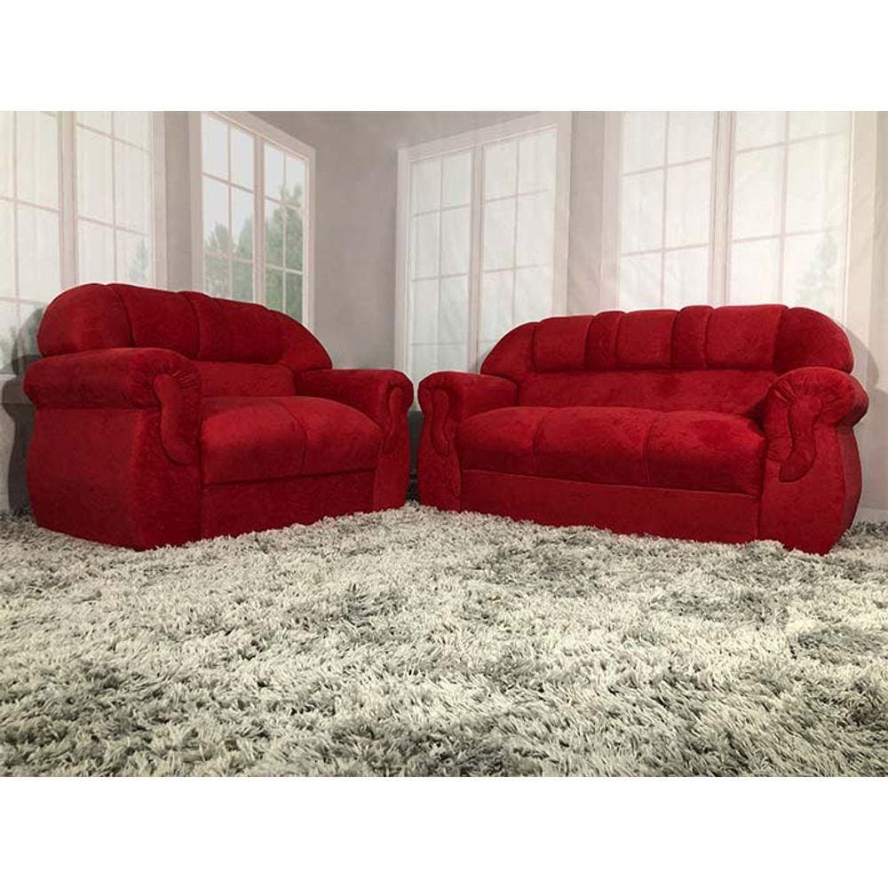 Sofá 2 e 3 Lugares Vermelho 608 Corsa