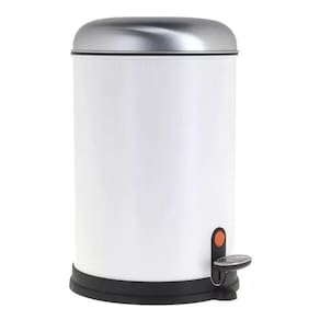 Lixeira Redonda Com Pedal 12 Litros Aço Inox 43x26x26cm