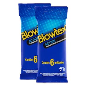Kit 2 Pacotes Preservativo Blowtex Action C/ 6 Unidades Cada