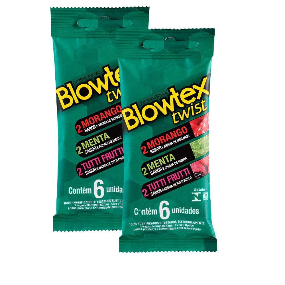 Kit 2 Pacotes Preservativo Blowtex Twist C/ 6 Unidades Cada