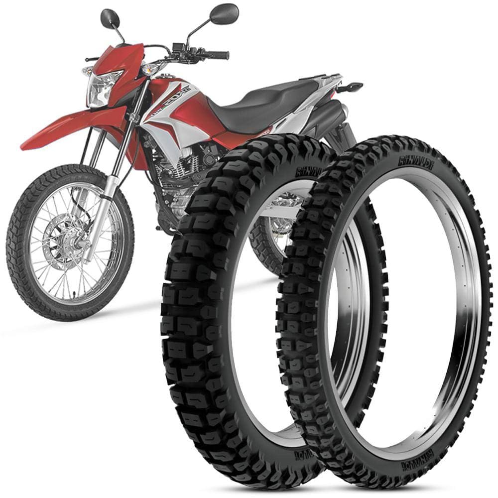2 Pneu Moto Nxr Bros Rinaldi 110/90-17 60p 90/90-19 52p Rt36