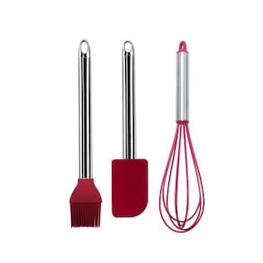 Jogo Confeitaria 3 Peças Pincel, Rapa Tudo e Fouet Silicone Inox Elite - Yangzi