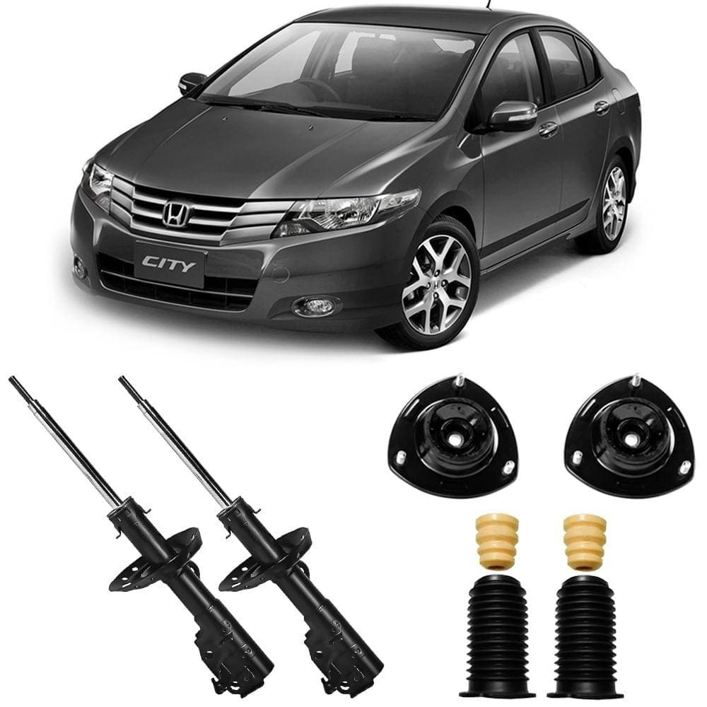 2 Amortecedor Honda City 2010 A 2014 Dianteiro Kayaba E Kit