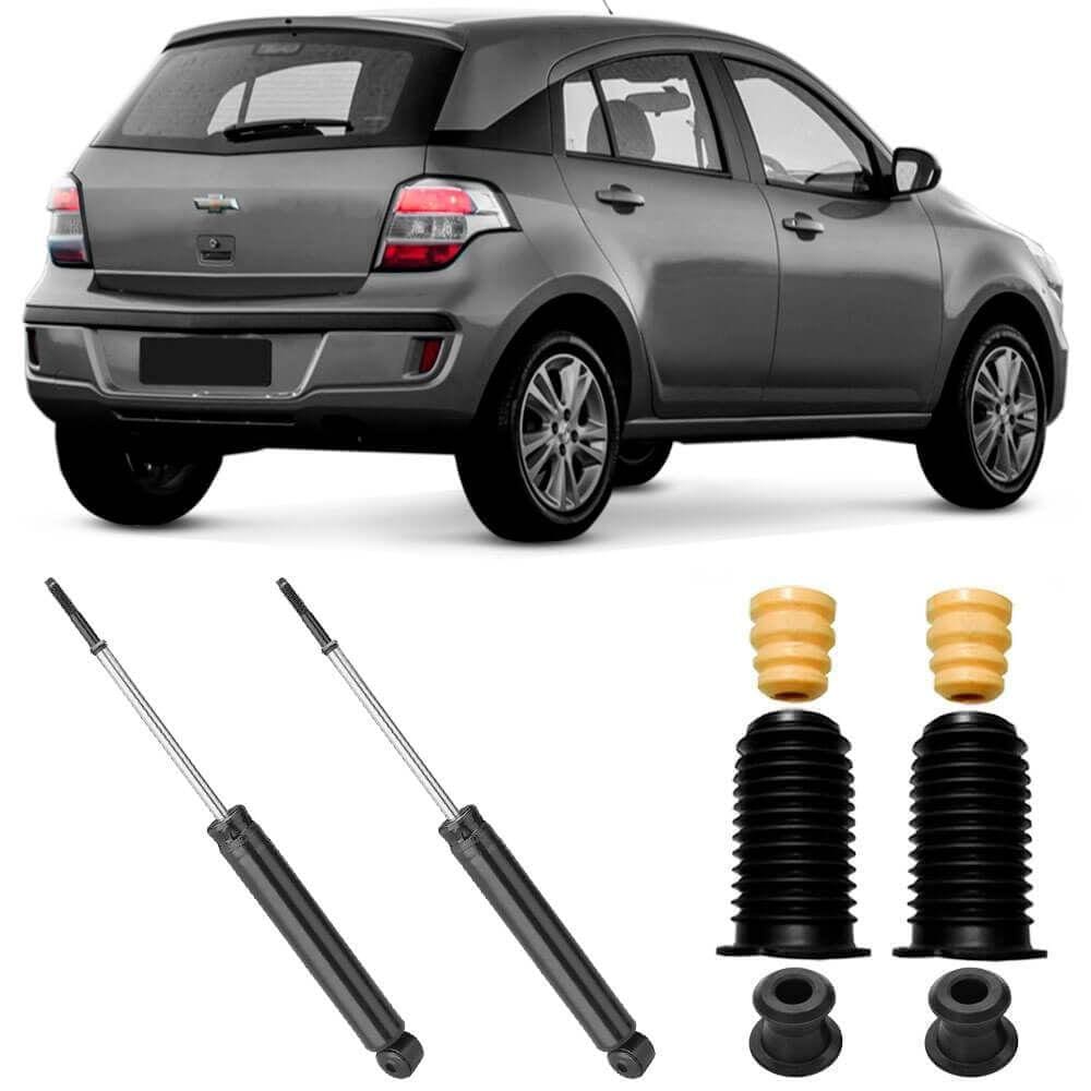 Kit 2 Amortecedor Agile Traseiro Coxim Batente Localizador