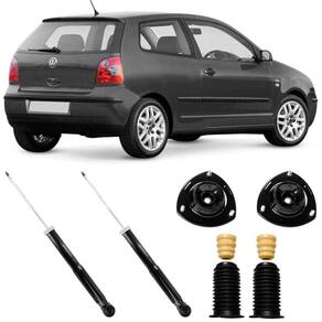 2 Amortecedor Polo 2002 A 2006 Traseiro Monroe E Kit