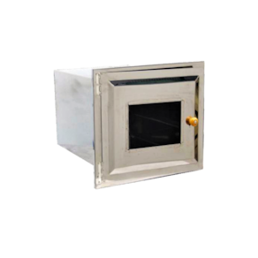Forno Fogão a Lenha Inox Frente Vidro Sem Cinzeiro 50x35x30