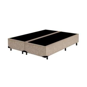 Cama Box Casal Bipartido NK Camas Suede Bege 40x138x188
