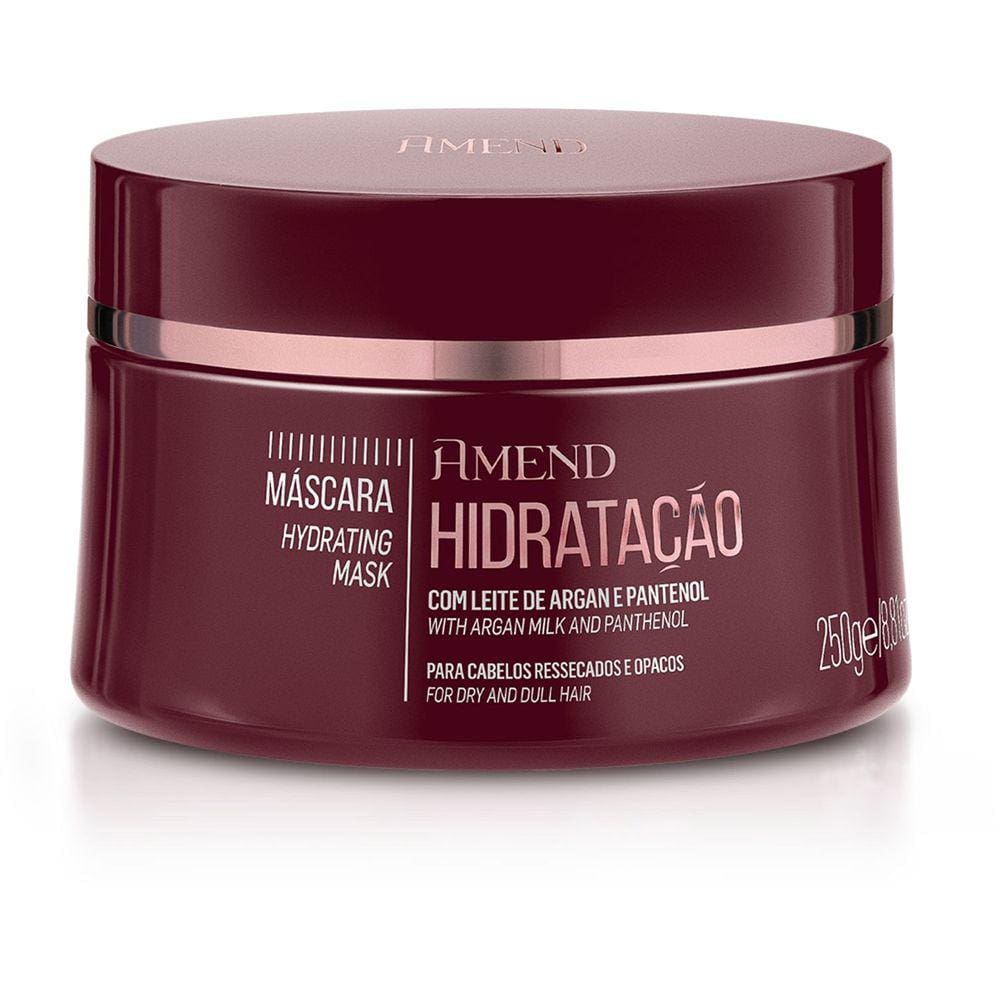 Máscara de Hidratação 250g Amend Expertise Leite de Argan e Pantenol para Cabelos Ressecados e Opacos Cronograma Capilar