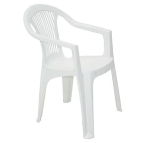 Cadeira Plastica Monobloco Com Bracos Guarapari Branca