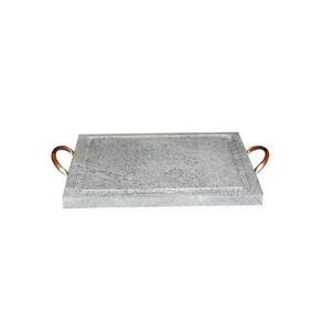 Grelha Retangular Pedra Sabão com Alça de Cobre 20x30 Cm