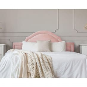Cabeceira Queen Provençal Luxo 160X60 Rosê Tachas Prata