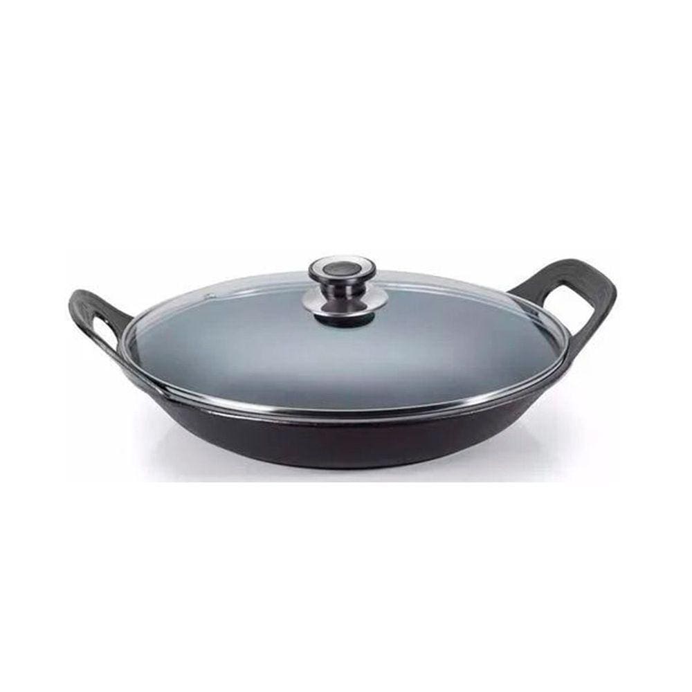 Panela Risoto De Ferro Fundido Com Tampa De Vidro - 5 L