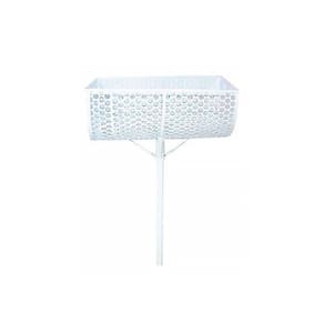 Lixeira de Rua Modelo Tela Moeda de 60cm Branca