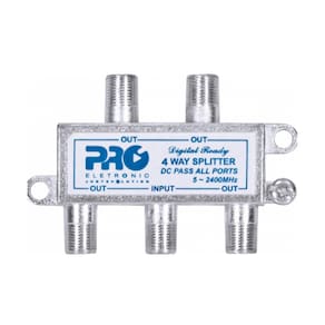 Divisor Satelite 1 Entrada e 4 Saidas - 5~2400 MHZ (VHF / UHV/SATELITE) com Passagem DC PQDV-2024B