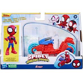 Moto infantil com empurrador do homem aranha