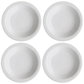 Jogo 4 Pratos Fundos de Porcelana 21,5cm Classe Única Iguaçu Germer Branco