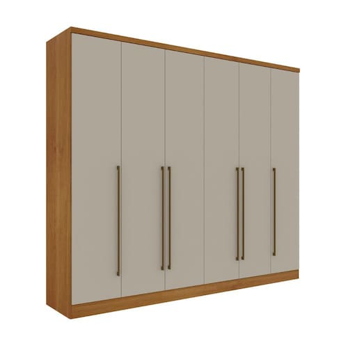 imagem-Guarda Roupa Casal 6 Portas 8 Gav Sevilla Tcil - Bege Claro