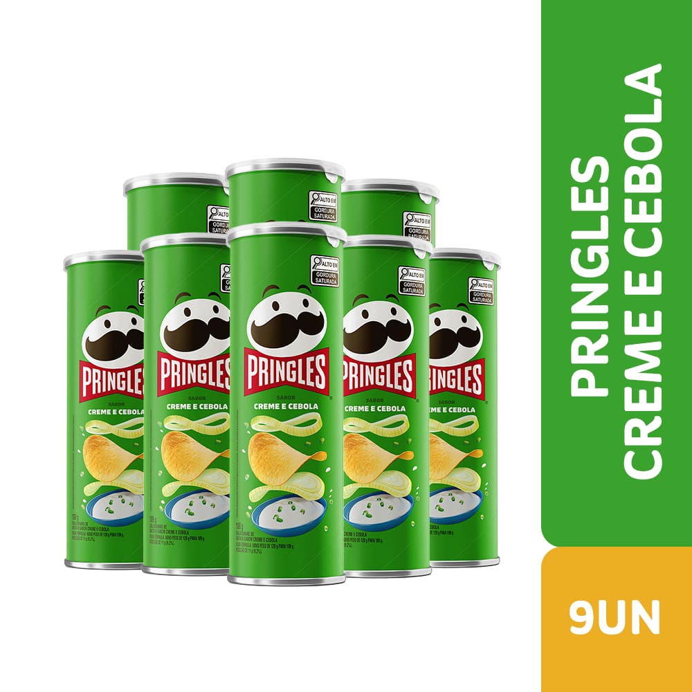 9 Unidades — Combo Batata Pringles Creme E Cebola 