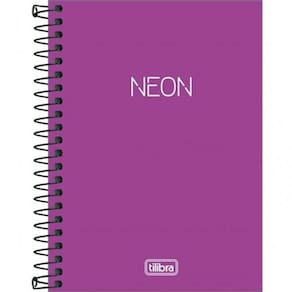 Caderneta Espiral Capa Plástica 1/8 sem Pauta Neon Roxo 80 Folhas da Tilibra Ref 2634