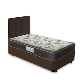 Cama Box + Cabeceira Cassis Marrom e Colchão D45 Solteiro - Probel Guarda-Costas Proforce Plus 88cm