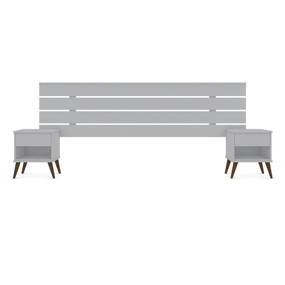 Cabeceira Box Extensível Casal/Queen/King Branco Acetinado