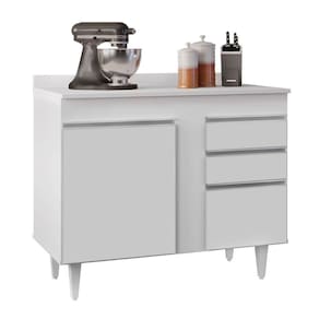 Balcão 02 Gavetas Bia 100Cm Branco